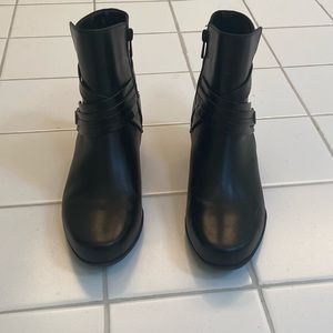 Clarks black booties